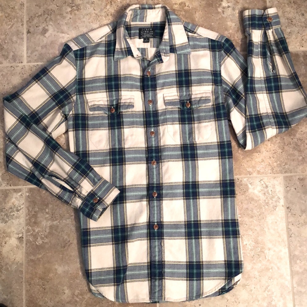 J. Crew Men’s brushed 12 plaid shirt (S) like new